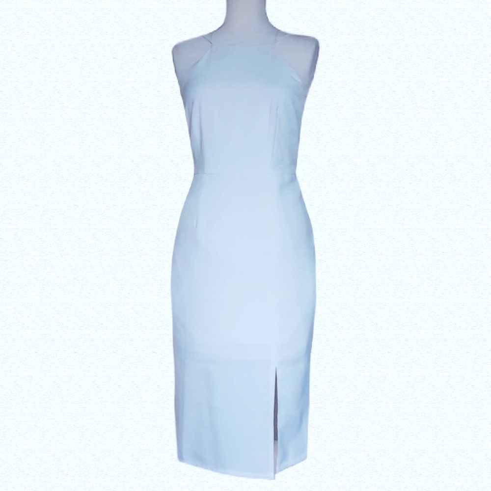 3rd LOVE Ivory Dress Pencil, Slit Hem Side Front, Midi, Brand New - Picture 4 of 8